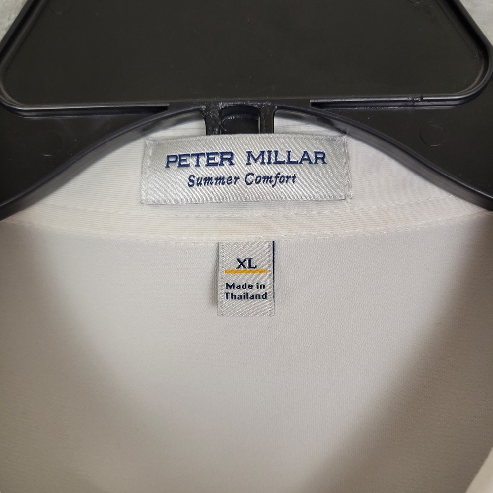 Peter Millar Summer Comfort Golf Polo Shirt White Men's XL Performance Logo - Picture 4 of 8